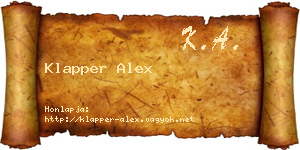 Klapper Alex névjegykártya