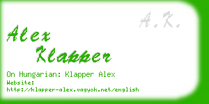 alex klapper business card